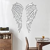 MATERIAL RESISTENTE Y CONFIABLE: la decoración de la escultura del ala adopta material de hierro de alta calidad y una artesanía meticulosa para darle un color duradero, duradero y sin decoloración, no es fácil de romper y deformar, decorando su habitación de manera más atractiva.