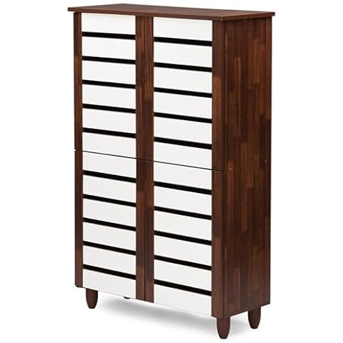 Baxton Studio Gisela Oak and White Shoe Cabinet Cover
