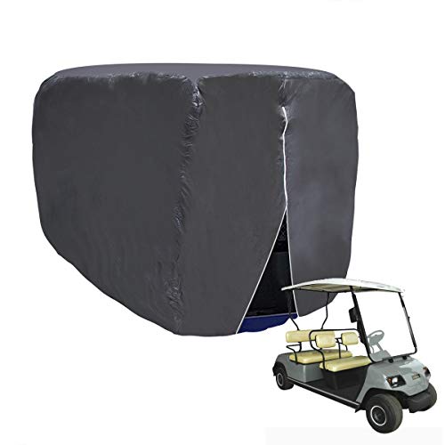 Wisamic - Funda impermeable para carrito de golf  4 pasajeros de golf carros cerramientos 210D tela Oxford con revestimiento de PVC, diseño de cremallera conveniente para Yamaha Drive, EZ Go y Club Car, 285x122x168 cm