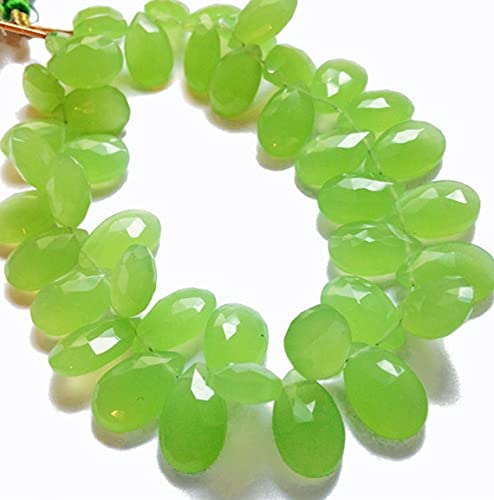 Chalcédoine verte naturelle briolette facettée de qualité supérieure AAA pour bijoux