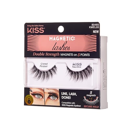 Kiss KMEL05C Magnetic Lashes, Crowd Pleaser, 1 Pair Of Synthetic False Eyelashes thumb #1