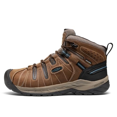 KEEN Utility Men's Flint 2 VersaTREAD Non Slip Mid Height Steel Toe Waterproof Work Boots, Cascade Brown, 10.5 Wide3