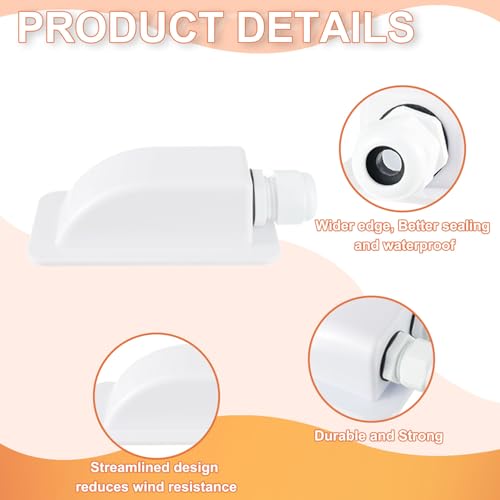 JAMHER Wetterfestes Einzel-Kabeleinführungsverschraubung ABS Anschlussdose, IP68 Solarkabel Eingangsbuchse für Kabel 6-12 mm, für Solarmodule auf Wohnmobil, Boot, Kabine