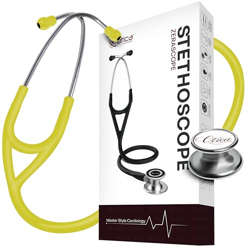 Image of OTICA Classic Dual Head Stainless Steel Stethoscope - Tunable Diaphragm - Premium Acoustics for Doctors, Nurses, Students - Adult & Pediatric Use (Yellow)