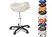 Tabouret réglable à roulettes - Diverses Couleurs au choix - 360 ° rotatif - ergonomique - PU roues pour tous les étages - Aucun outil requis (Blanc)