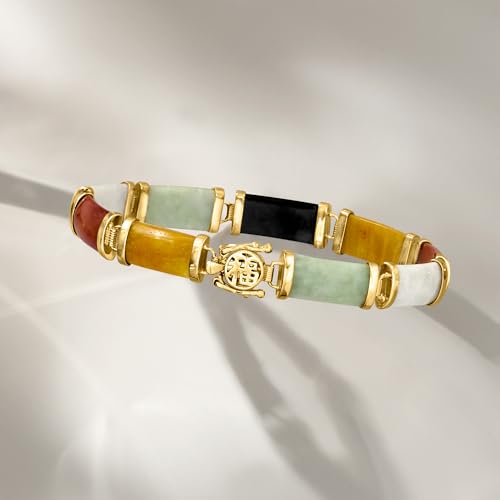 Ross-Simons Good Fortune Jade Bracelet in 18kt Gold Over Sterling4