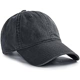 Luxiremi Unisex Baseball Cap Vintage Look verstellbar Cappy in Washed Cotton Baumwolle mit gebogenem Schirm Baumwolle Retro Cap Damen und Herren Basecap (Schwarz)