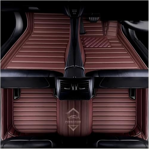 Image of 9D Premium Leatherette Car Foot Mat for Tata Tiago | Imparts Luxurious & Elegant Look | 100% Waterproof and Dust Proof | Custom Fitted Car Floor Tray Mat (Coffee)