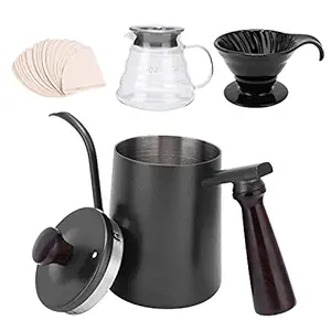 Hand Drip Coffee Set, 4Pcs/Set Hand Drip Coffee Set Elegant Design Coffee Filter Stable Hand Coffee Pot for Home Company