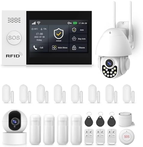 Wireless Home Alarm System with Camera, WiFi + 4G Security Alarm ...