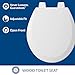 Bemis 550TTT Open Front Durable Wood Toilet Seat, Secure Hinges Stay Tight, Made in USA, Round, White