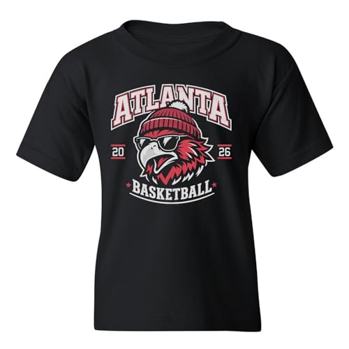 Falcon-Inspired Cool Bird Graphic - Atlanta Tribute Youth Unisex T-Shirt (Black, Youth Medium)
