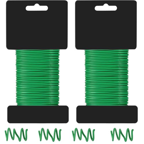 YUNYU Paquete de 2 cordel de jardín para plantas trepadoras – Alambre de PVC de 2,5 mm x 10 m y cuerda de jardín suave, soporte flexible reutilizable para árboles, vides, arbustos