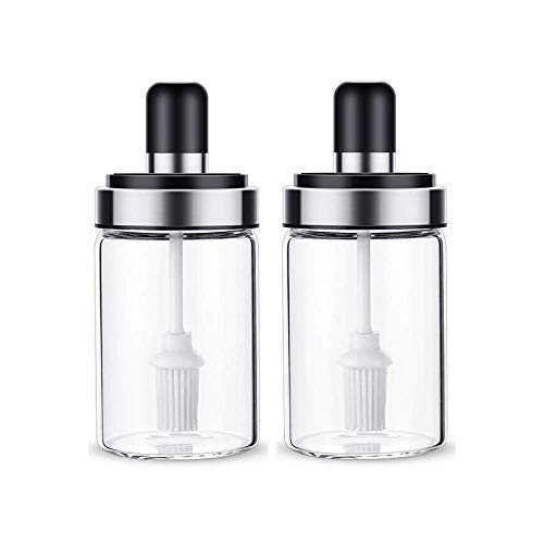 Femora Glass Brush Jar- 250 ml, Transparent