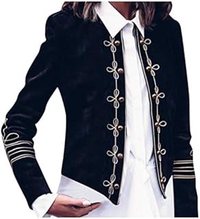 Women Plus Size Coats, Women Ladies Fashion Retro Steampunk Gothic Military Coat Jacket Top Cardigan, forJacket Womens Winter Sale (Black-XXL)