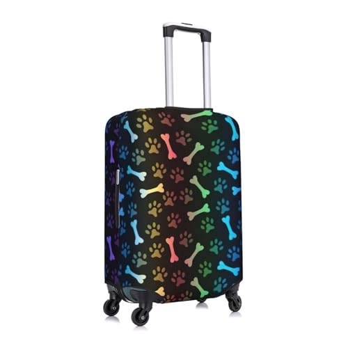 Rainbow Dog Cat Paw Print Luggage Suitcase Cover Protector Luggage Washable Covers With Concealed Zipper3