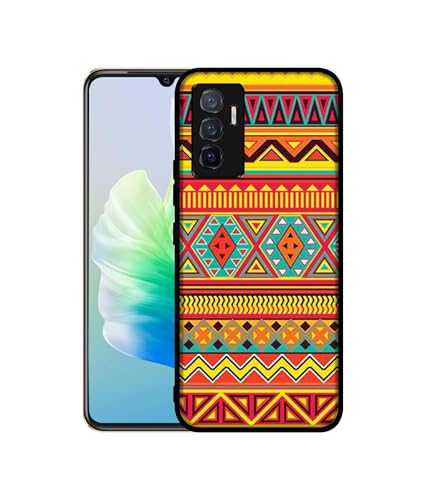 Image of Artistic Rangoli Design Premium 2D Printed Metal Back Case Cover for Vivo V23E 5G / Y75 4G
