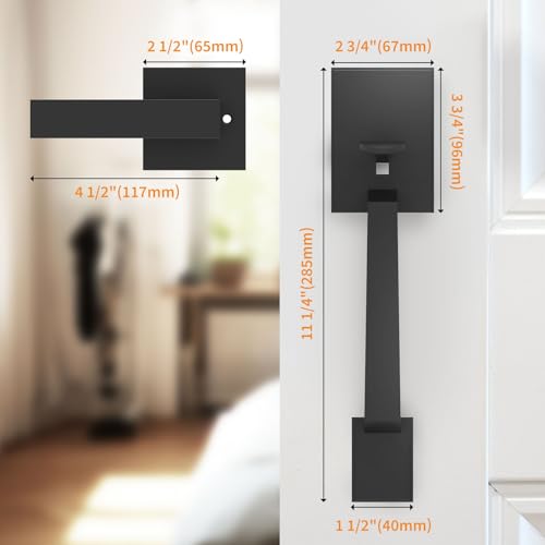 Image of Aqara Front Door Handleset, Single Cylinder Exterior Door Entry Handle with Door Lever, Reversible for Right and Left Handed Sided Doors, Non-Locking, Ideal for Modern Doors Smart Locks