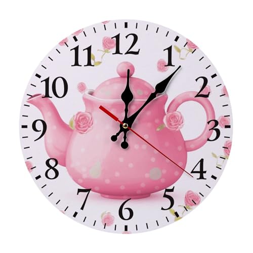 Reloj de pared decorativo madera 10 pulgadas silencioso miniatura 1