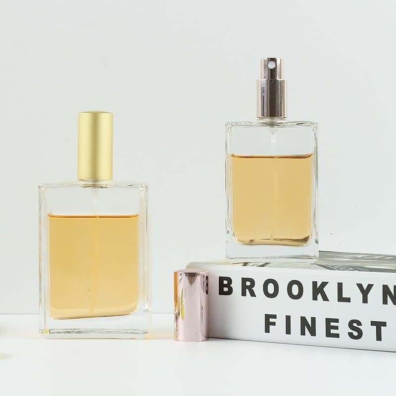 Mini butelki podróżne na perfumy, atomizer do perfum 2 szt. Kwadratowe butelki z atomizerem do perfum Przezroczyste szkło Puste butelki wielokrotnego użytku 15–100 ml Fiolka z delikatną mgiełką Atomiz