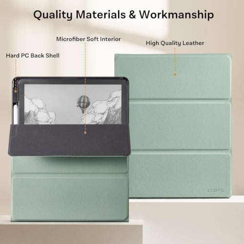 Image of CoBak Case for 11 inch Kindle Scribe 3rd Generation 2025, Kindle Scribe Colorsoft with Two Viewing Angles - All New PU Leather Cover with Auto Sleep Wake, Pen Holder. Sage Green