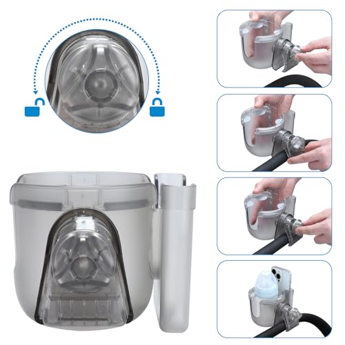 Image of Accmor 2-in-1 Wheelchair Cup Holder, Walker Cup Holder with Phone Holder, Universal Drinks Holder for Stroller, Rollator, Scooter, Walker, Wheelchair Accessory