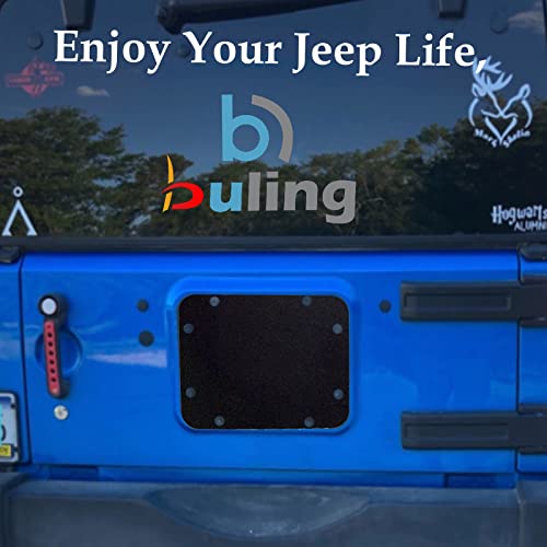 Buling Aluminum Wrangler Spare Tire Carrier Filler Plate Tailgate Plug Vent Plate Cover With Tailgate Durable Rubber Plugs Set And Factory Bolts Compatible With 2007-2018 Jeep Wrangler Jk & Jku #TOP7