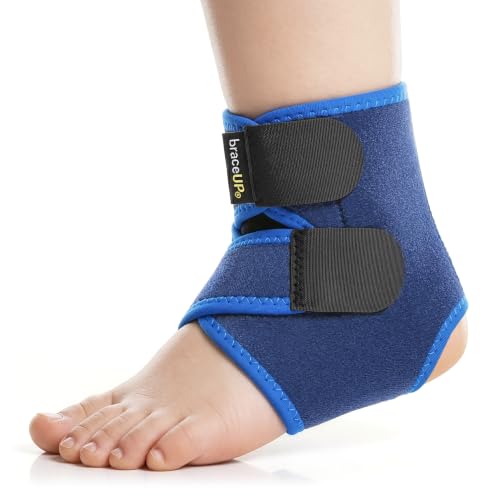 Image of BraceUP Kids Ankle Brace - Youth Ankle Support for Boys & Girls, Adjustable Foot Brace for Sports, Left or Right Foot (XS)