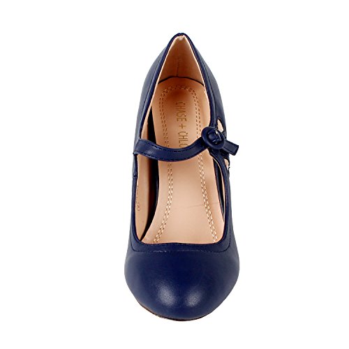 Chase and Chloe Kimmy Mary Jane Teardrop Cutout Retro Pump Heel - Image 3