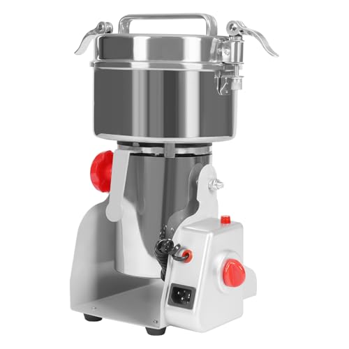 Grain Mill Grinder 1500g Electric Stainless Steel Grain Grinder 4100W High-Speed Pulverizer Grinding Machine for Peanuts Walnuts Pepper, 110V 60HZ