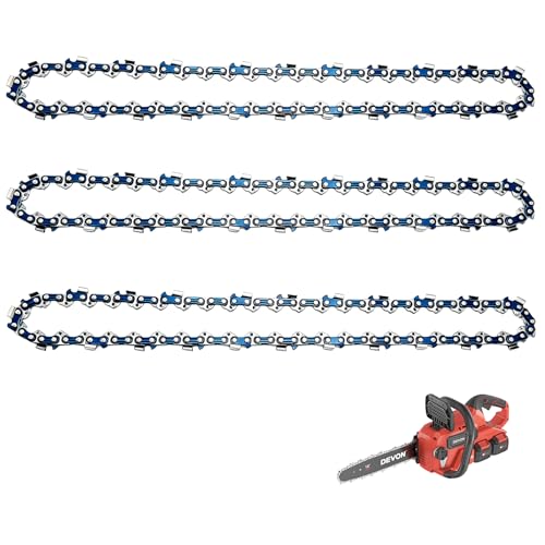 OUPADOS 3er-Pack Sägeketten 3/8" LP 1,1 mm 40 TG für 25 cm Führungsschiene, rückschlagsarme Kettensägenkette kompatibel mit Einhell GE-LC 18/25 Li, DUC254 & weitere