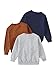 JOLYSHID 3 Pack Boys Clothes Long Sleeve Texture Letter Print Crewneck Sweatshirts Ribbed Hem Solid Pullover Tops Tee 3-4Y Multicolor
