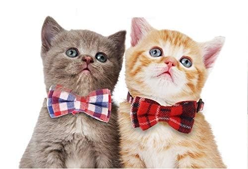 Pets-Empire-Breakaway-Cat-Collar-with-Bow-Tie-and-Bell-Cute-Plaid-Patterns-Kitty-Safety-Collars-Color-May-Vary-Pack-of-4