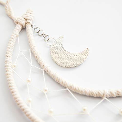 Treebud Macrame Dream Catcher Handmade Woven Wall Hanging Decoration Boho Home Decor For Kids Room Wedding Ornament Craft Gift (Moon) #TOP1