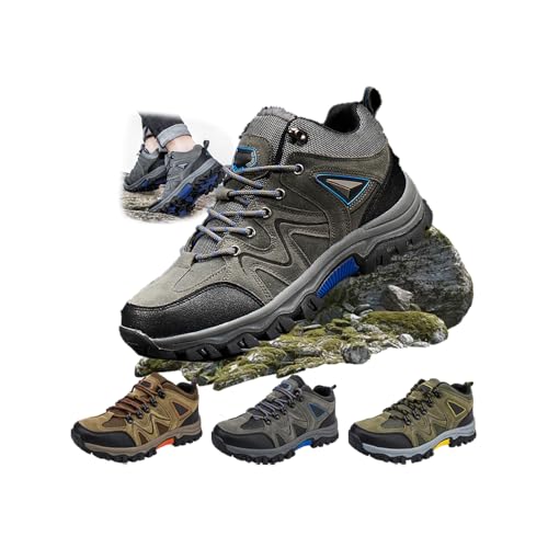 Men's Outdoor Lightweight Breathable Orthopedic Hiking Shoes,Comfortable Trekking Work Shoes for All Season,Waterproof Non-Slip Rubber Outsole