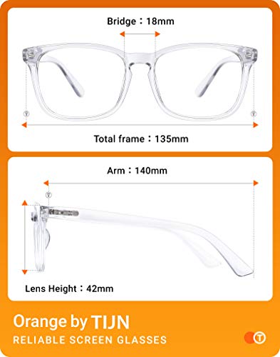 Image of TIJN Blue Light Blocking Glasses for Women Men Clear Frame Square Nerd Eyeglasses Anti Blue Ray Computer Screen Glasses