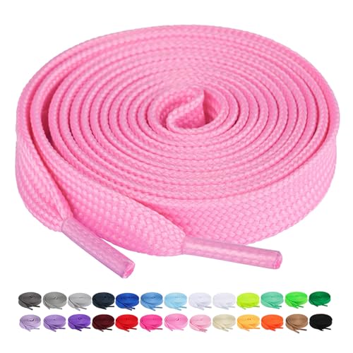 Image of Booyckiy 2 Pairs 2 /5 inch Flat Shoe Laces for Sneakers 31 Colors Shoelaces in 27 inch-72 inch