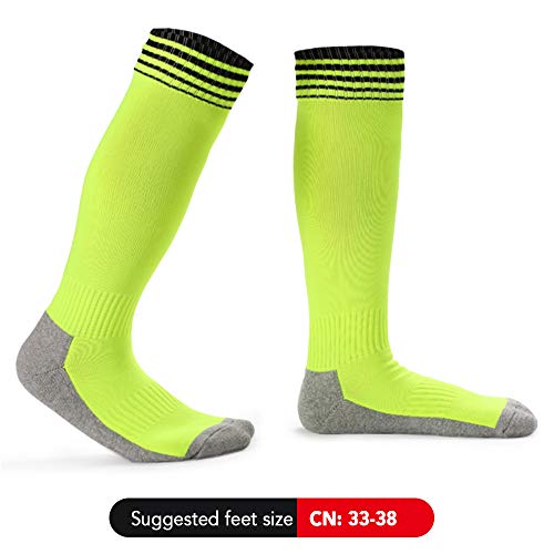 Andoer Meias infantis respiráveis ​​para futebol americano Meias altas para meninos, meninas, meias