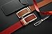 DOOPAI Men's Adjustable Ratchet Belt -Red Leather Dress Belt for Men, Customizable Fit, Easy to Use, Maximum Durability