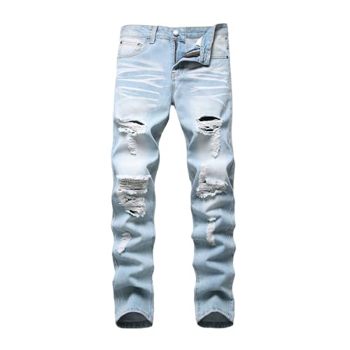 Jeans vélo fourche droite pour homme avec poches cargo et style délavé