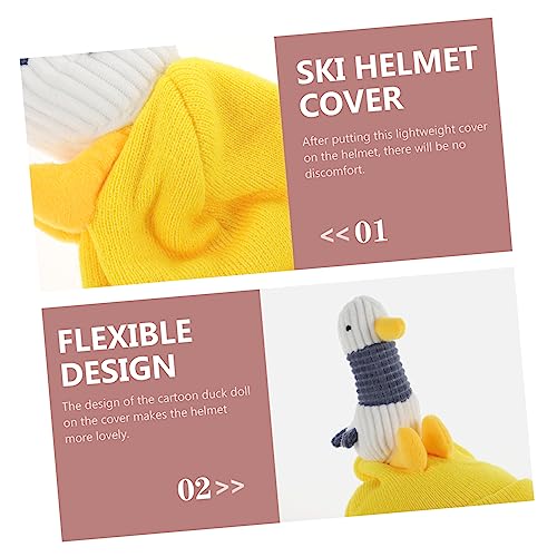 Protector funda para casco de esquí negro con hilo amarillo elástico lavable 2