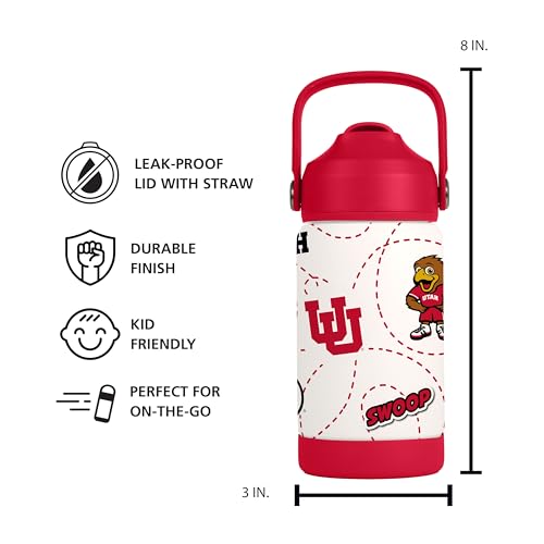 Image of Logo Brands NCAA Mascot Stainless-Steel Kids Bottle -Soft Silicone Mouthpiece, Easy To Carry, Kid-Friendly Design- Great For School & On-The-Go