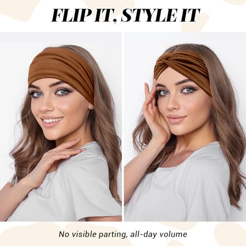 Tumurup 4 Bandeau Cheveux Femme, Turban Serre Tete Femme– Large Bandeau Sport Headband Élastique Doux pour Yoga & Fitness – Mode Accessoire Cheveux – vue 3