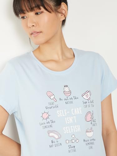 Image of Max Women's Printed Round Neck Half Sleeve Cotton Pyjama Set