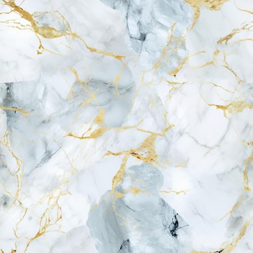 COKCOKR Blue Gold Marble Peel & Stick Wallpaper 17.7"x118.1