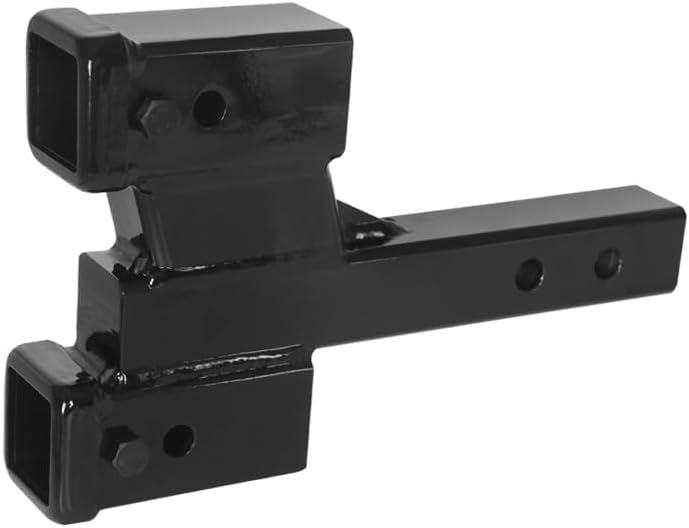 Heavy Dual Hitch Extension,2" Receiver, 2-inch Solid Shank,2-inch & 6-inch Riser/Drop,10000lbs Capacity (2" and 6" Drop-Solid Shank)