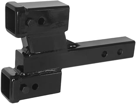 Heavy Dual Hitch Extension,2" Receiver, 2-inch Solid Shank,2-inch & 6-inch Riser/Drop,10000lbs Capacity 2" and 4" Drop-Solid Shank