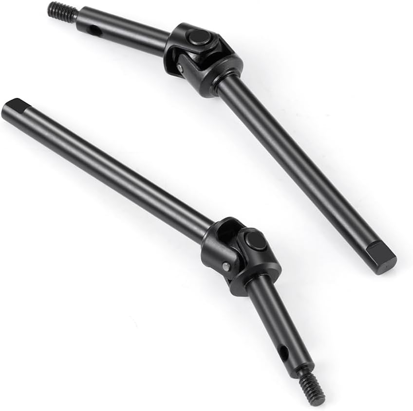 MORLORDY 2Pcs RC Carbon Steel Front Axle Shaft +4mm/ +8mm Extended Steering CVD Set for 1/24 RC Crawler Car SCX24 Deadbolt JLU C10 Gladiator Bronco Upgrades Parts (+ 4mm)