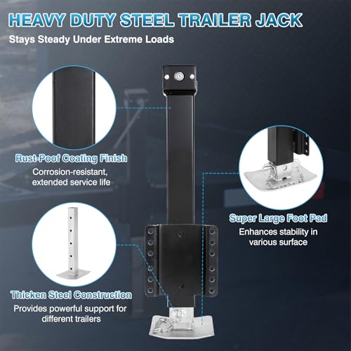image for IRONWALLS 8000LBS Heavy Duty Trailer Jack Stand, Drill Powered/Manual 