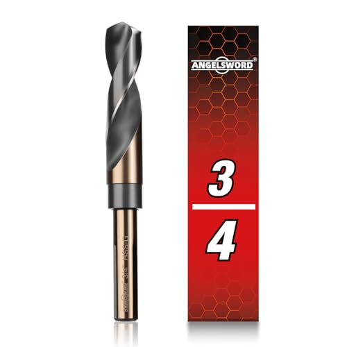 ANGELSWORD 3/4 Reduced Shank Drill Bit M2 High Speed Steel Drill Bit for Hard Wood Mild Steel Cast Iron Copper Aluminum alloys and Other Sheet Metal